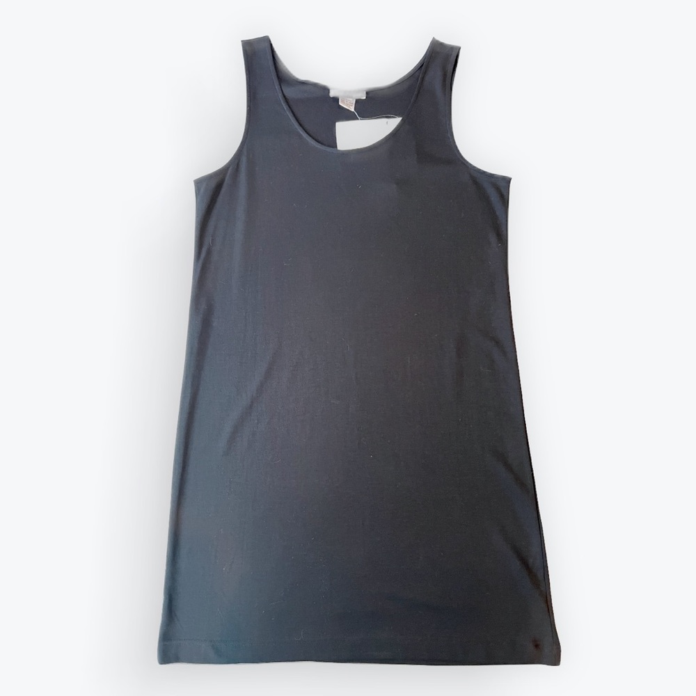 Joan Vass Black Tank Dress Size 2 New With Tags